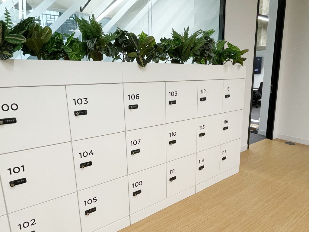 Bespoke office lockers with combination locks